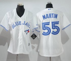 Wholesale Cheap Blue Jays #55 Russell Martin White Women\'s Home Stitched MLB Jersey