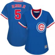 Wholesale Cheap Cubs #5 Albert Almora Jr. Blue Cooperstown Women's Stitched MLB Jersey