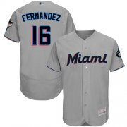 Wholesale Cheap marlins #16 Jose Fernandez Grey Flexbase Authentic Collection Stitched MLB Jersey