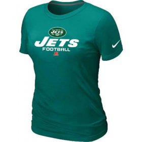 Wholesale Cheap Women\'s Nike New York Jets Critical Victory NFL T-Shirt Light Green