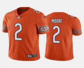 Cheap Men\'s Chicago Bears #2 DJ Moore Orange Vapor Untouchable Stitched Football Jersey