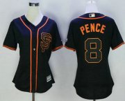 Wholesale Cheap Women's San Francisco Giants #8 Hunter Pence Black SF Cool Base Baseball Jersey