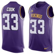 Wholesale Cheap Nike Vikings #33 Dalvin Cook Purple Team Color Men's Stitched NFL Limited Tank Top Jersey