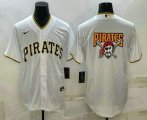 Cheap Men's Pittsburgh Pirates Big Logo White Stitched MLB Cool Base Nike Jersey