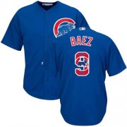Wholesale Cheap Cubs #9 Javier Baez Blue Team Logo Fashion Stitched MLB Jersey