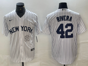 Cheap Men's New York Yankees #42 Mariano Rivera White 2024 Cool Base Stitched Jersey
