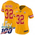 Wholesale Cheap Nike Chiefs #32 Tyrann Mathieu Gold Super Bowl LIV 2020 Women's Stitched NFL Limited Inverted Legend 100th Season Jersey