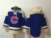 Cheap Men's Chicago Cubs Blank Ageless Must-Have Lace-Up Pullover Hoodie