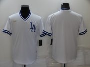 Wholesale Cheap Men's Los Angeles Dodgers Blank White Cooperstown Collection Stitched MLB Throwback Jersey