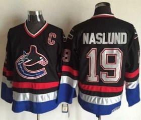 Wholesale Cheap Canucks #19 Markus Naslund Black/Blue CCM Throwback Stitched NHL Jersey