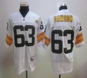 Wholesale Cheap 60TH Mitchell And Ness Steelers #63 Dermontti Dawson White Stitched NFL Jersey