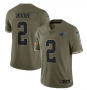 Wholesale Cheap Men's Carolina Panthers #2 D. Moore 2022 Olive Salute To Service Limited Stitched Jersey