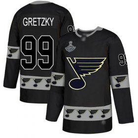 Wholesale Cheap Adidas Blues #99 Wayne Gretzky Black Authentic Team Logo Fashion Stanley Cup Champions Stitched NHL Jersey