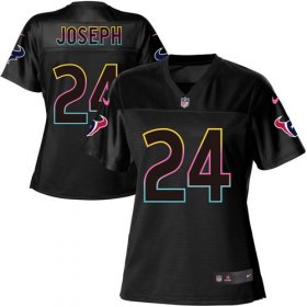 Wholesale Cheap Nike Texans #24 Johnathan Joseph Black Women\'s NFL Fashion Game Jersey