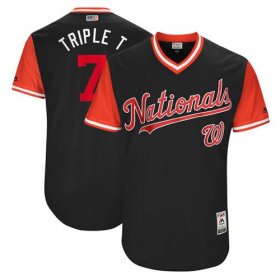 Wholesale Cheap Nationals #7 Trea Turner Navy \"Triple T\" Players Weekend Authentic Stitched MLB Jersey