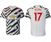 Wholesale Cheap Men 2020-2021 club Manchester United away aaa version 17 white Soccer Jerseys