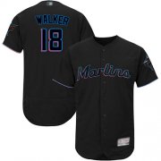 Wholesale Cheap marlins #18 Neil Walker Black Flexbase Authentic Collection Stitched MLB Jersey