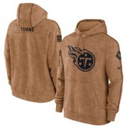 Wholesale Cheap Men's Tennessee Titans 2023 Brown Salute to Service Pullover Hoodie