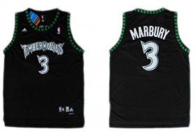 Wholesale Cheap Minnesota Timberwolves #3 Stephon Marbury Black Swingman Jersey
