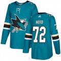 Wholesale Cheap Adidas Sharks #72 Tim Heed Teal Home Authentic Stitched NHL Jersey