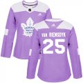 Wholesale Cheap Adidas Maple Leafs #25 James Van Riemsdyk Purple Authentic Fights Cancer Women's Stitched NHL Jersey