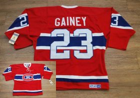 Wholesale Cheap Canadiens #23 Bob Gainey Stitched Red CH CCM Throwback NHL Jersey