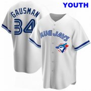 Wholesale YOUTH TORONTO BLUE JAYS #34 KEVIN GAUSMAN WHITE HOME COOPERSTOWN COLLECTION JERSEY