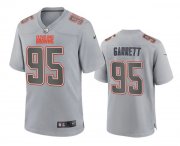 Wholesale Cheap Men's Cleveland Browns #95 Myles Garrett Gray Atmosphere Fashion Stitched Game Jersey