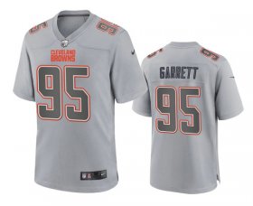 Wholesale Cheap Men\'s Cleveland Browns #95 Myles Garrett Gray Atmosphere Fashion Stitched Game Jersey