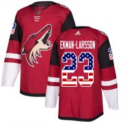 Wholesale Cheap Adidas Coyotes #23 Oliver Ekman-Larsson Maroon Home Authentic USA Flag Stitched NHL Jersey