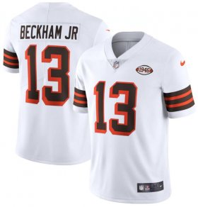 Wholesale Cheap Nike Browns 13 Odell Beckham Jr. White 1946 Collection Alternate Vapor Limited Jersey