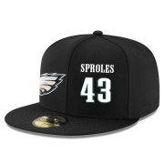 Wholesale Cheap Philadelphia Eagles #43 Darren Sproles Snapback Cap NFL Player Black with White Number Stitched Hat