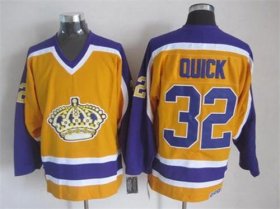 Wholesale Cheap Kings #32 Jonathan Quick Yellow CCM Stitched NHL Jersey