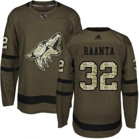 Wholesale Cheap Adidas Coyotes #32 Antti Raanta Green Salute to Service Stitched NHL Jersey