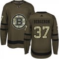 Wholesale Cheap Adidas Bruins #37 Patrice Bergeron Green Salute to Service Stitched NHL Jersey