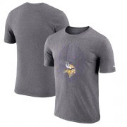Wholesale Cheap Men's Minnesota Vikings Nike Heathered Charcoal Fan Gear Icon Performance T-Shirt