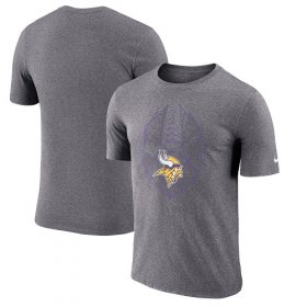 Wholesale Cheap Men\'s Minnesota Vikings Nike Heathered Charcoal Fan Gear Icon Performance T-Shirt