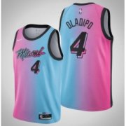 Wholesale Cheap Men 2021 Miami Heat Victor Oladipo 4 Pink Blue City Jersey