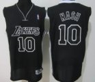 Wholesale Cheap Los Angeles Lakers #10 Steve Nash Black With Black Authentic Jersey