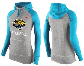 Wholesale Cheap Women\'s Nike Jacksonville Jaguars Performance Hoodie Grey & Blue
