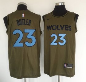 Wholesale Cheap Minnesota Timberwolves #23 Jimmy Butler Olive Nike Swingman Jersey
