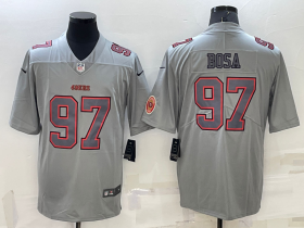 Wholesale Men\'s San Francisco 49ers #97 Nick Bosa LOGO Grey Atmosphere Fashion 2022 Vapor Untouchable Stitched Limited Jersey