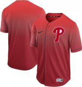 Wholesale Cheap Nike Phillies Blank Red Fade Authentic Stitched MLB Jersey