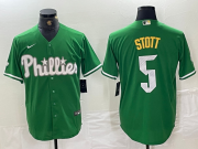 Cheap Men's Philadelphia Phillies #5 Bryson Stott Green 2024 City Connect Stitched Jersey
