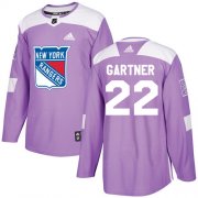 Wholesale Cheap Adidas Rangers #22 Mike Gartner Purple Authentic Fights Cancer Stitched NHL Jersey