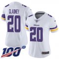 Wholesale Cheap Nike Vikings #20 Jeff Gladney White Women's Stitched NFL 100th Season Vapor Untouchable Limited Jersey