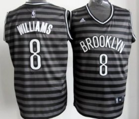 Wholesale Cheap Brooklyn Nets #8 Deron Williams Gray With Black Pinstripe Jersey