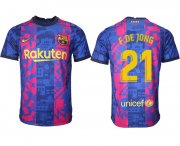 Wholesale Cheap Men 2021-2022 Club Barcelona blue training suit aaa version 21 Soccer Jersey