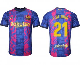 Wholesale Cheap Men 2021-2022 Club Barcelona blue training suit aaa version 21 Soccer Jersey