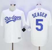 Wholesale Cheap Dodgers #5 Corey Seager White New Cool Base Stitched MLB Jersey
